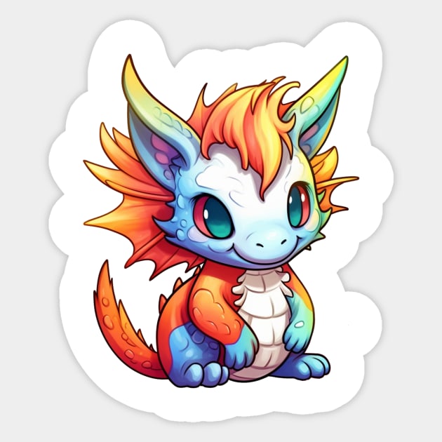 Kawaii Dragon Drawing Sticker by FluffigerSchuh